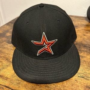 Houston Astros Throwback New Era Fitted Hat sz 7 1/2 MLB